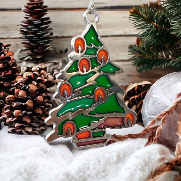 Vtg Stained Glass Christmas Tree Ornament Russ Berrie Holiday Highlights Acrylic - Picture 15 of 16